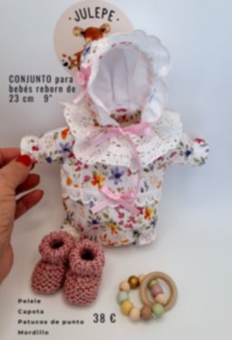 Vestido de algodón Capota a juego Patucos de punto.jpg